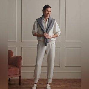 VARLEY Women's The Slim Cuff Pants Ivory Marl Flek Sz S